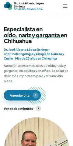 Sitio de Dr. López Sisniega visto en un celular