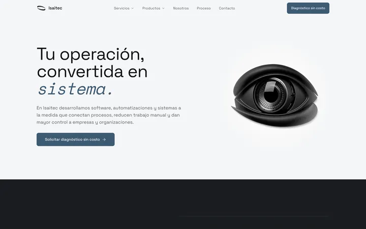 Portada del sitio de ISAITEC (isaitec.com) en computadora, diseñado por Blixtor