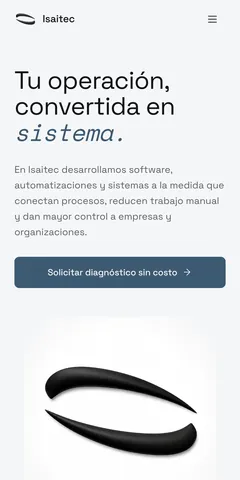 Sitio de ISAITEC (isaitec.com) visto en un celular